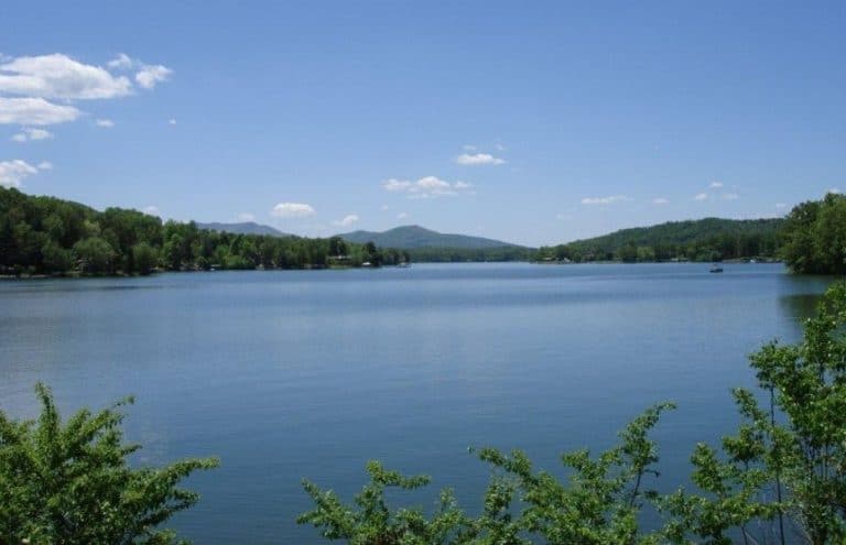 View of Nottely Reservoir and mountains in scenic Union County, Georgia
