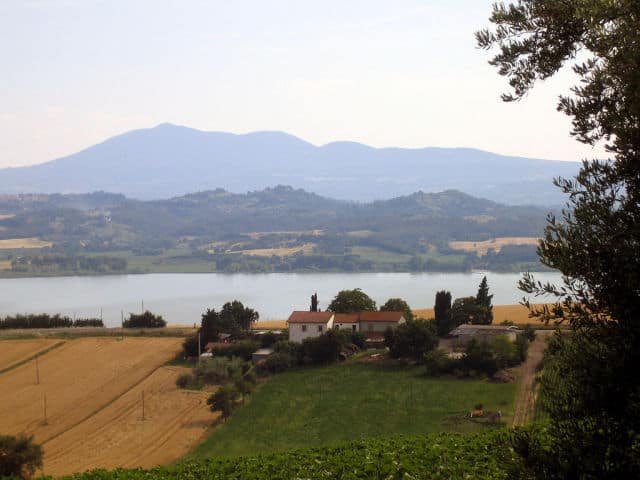 Scenic View of Chiusi Lake