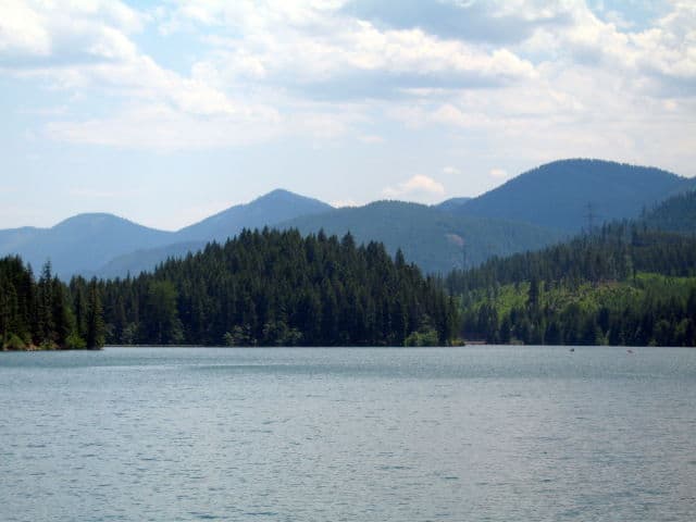 View of Mountains from Shoreline of Cle Elum Lake