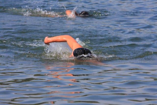 Swimmers at Pine Mountain Lake