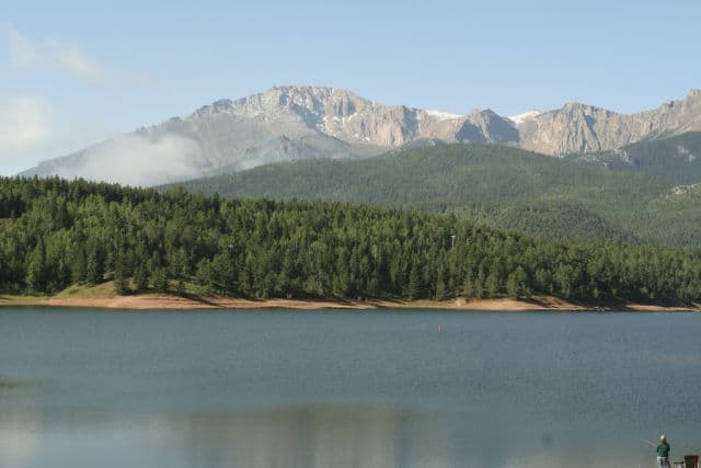 View of Mountains from Shoreline of  Crystal Reservoir