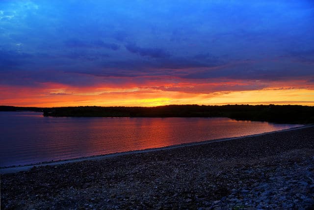Sunset at Clinton Lake