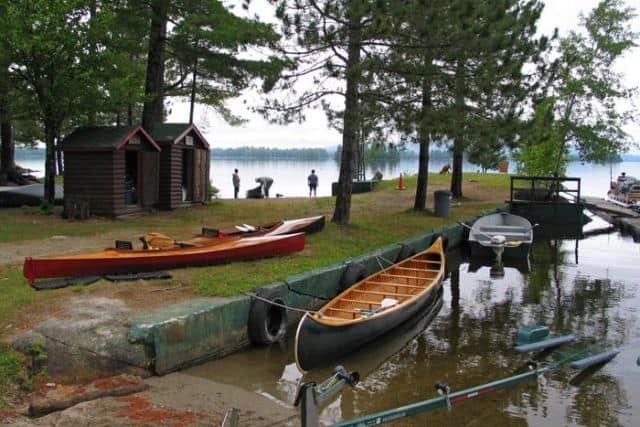 Canoes at Millinocket Lake
