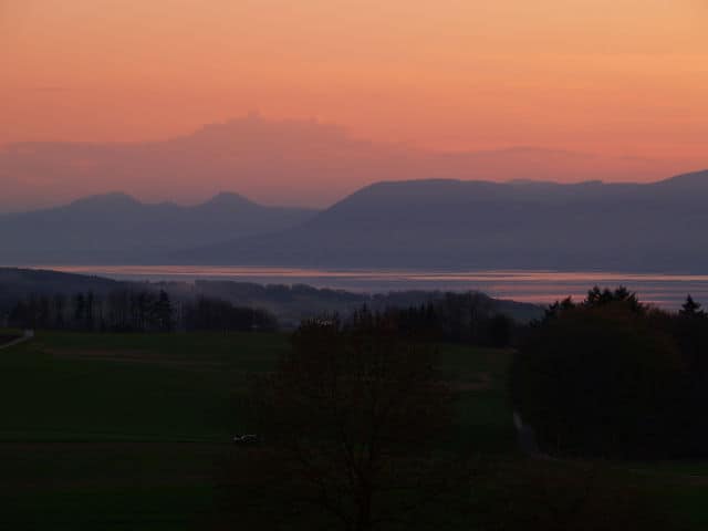 Sunset Over Lake Neuchatel