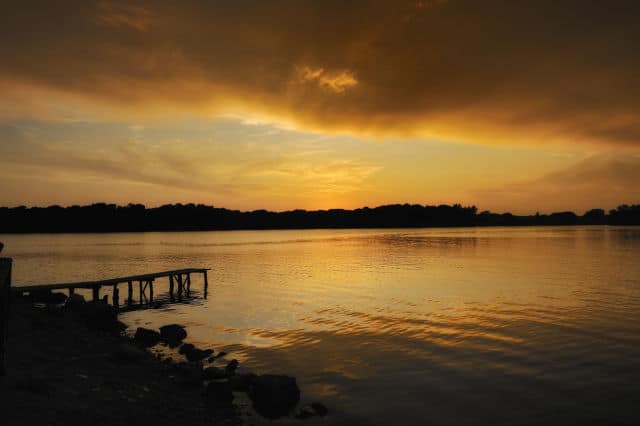 Sunset at Sabaudia Lake