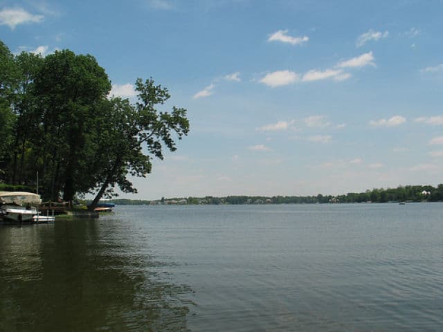 View from Fall Creek Trail at Geist Dam