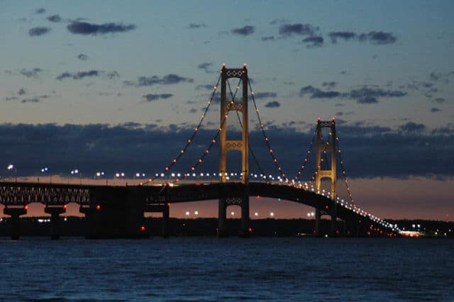 Mackinac Bridge at Night