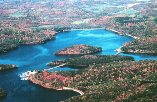 Aerial View ofTappan Lake Dam & Marina