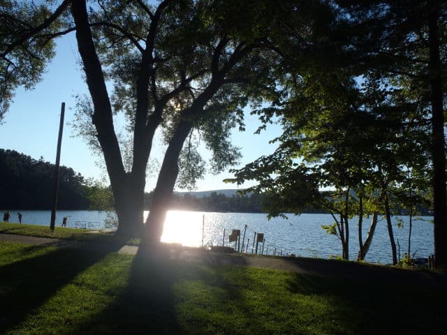 Sunrays off the lake