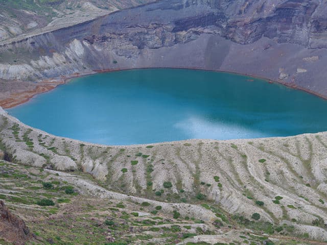 Close-Up of Okama Crater Lake