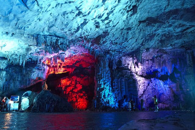 Reed Flute Cave's Colorful Lights