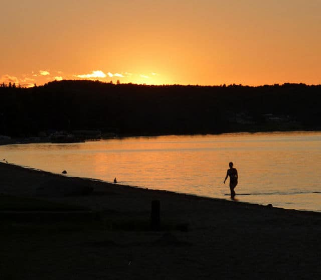 Sunset Swimming at Cold Lake