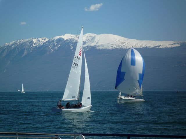 Early Spring Sailing with Snow-Capped Mountains