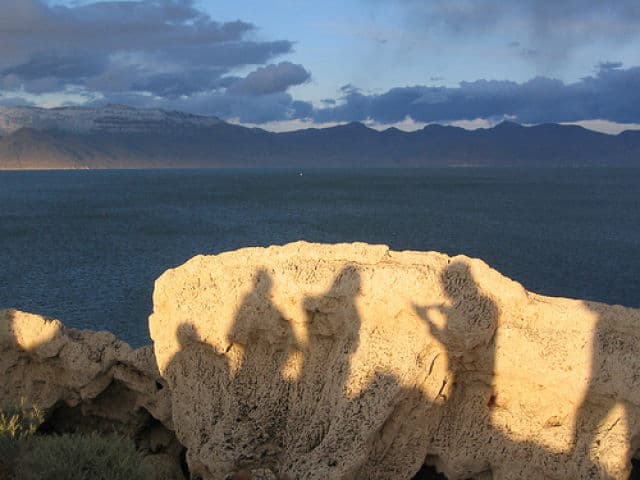 Shadows on Rocks Formation at Pyramid Lake