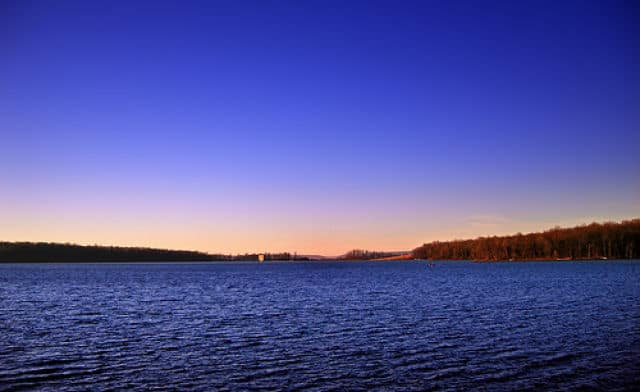 Dusk at Merrill Creek Reservoir