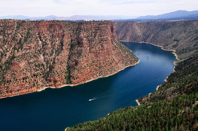 Panoramic View of Flaming Gorge Reservoir