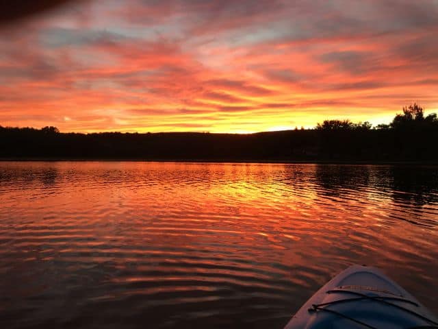 Sunset from my  kayak.