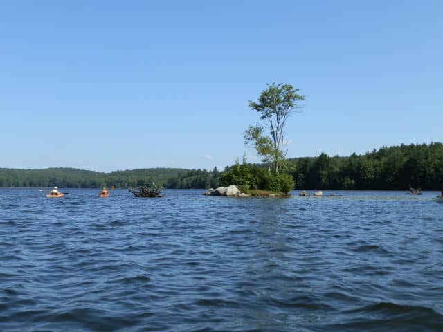 Winchester Lake Kayakers by Small Island