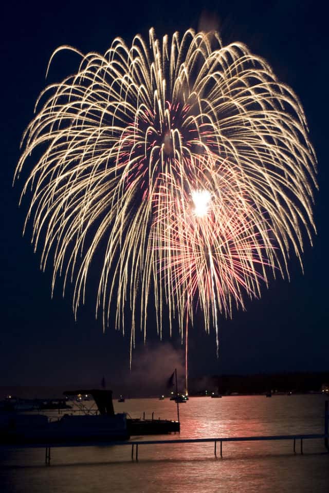 Spectacular Firewoks Over Long Lake